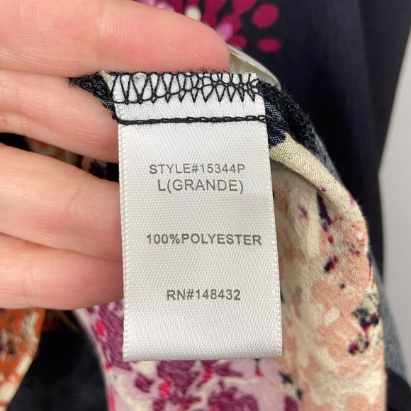 Staccato Floral Halter Top Blouse Size L Sleeveless‎ Boho Romantic Cottagecore - Picture 6 of 8